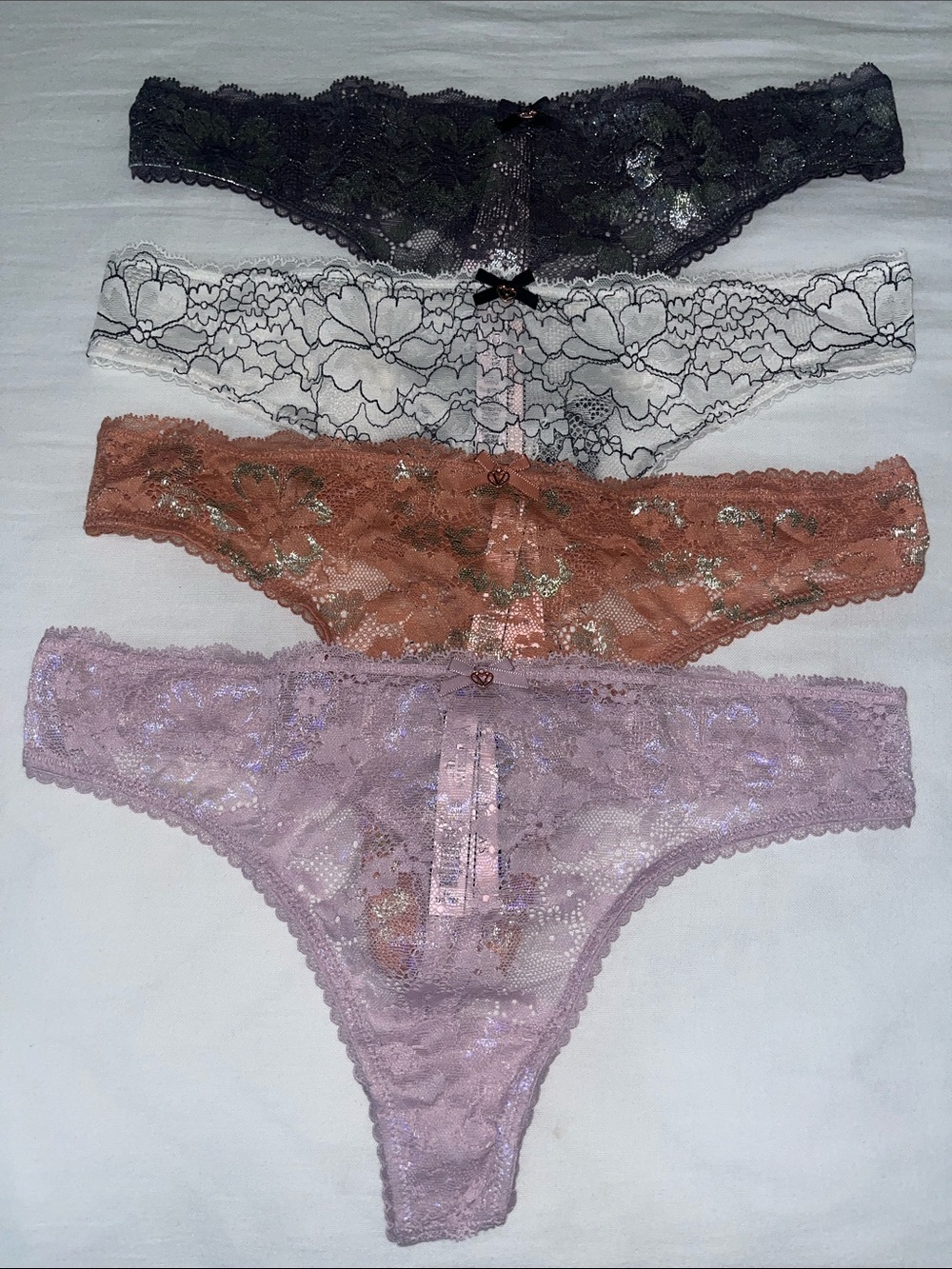 Victoria's Secret Body By Victoria Thong Set Pack of 4—Steel, White, Rust, Lilac